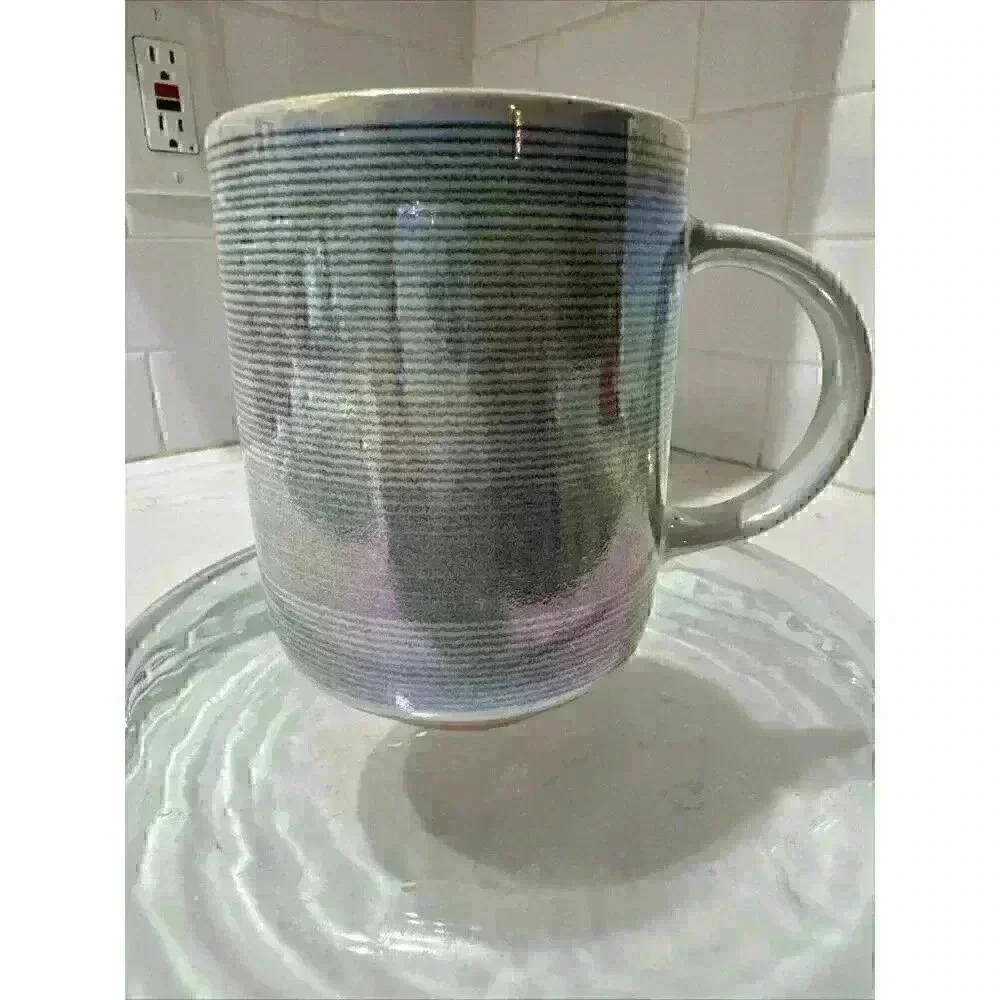 Large Coffee Mug Gray Pink Iridescent Pearl LaRochelle Signature Collection